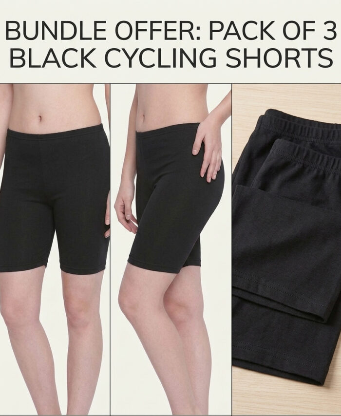 Bodycare Premium Black Cycling Shorts  (Pack of 3 - XXL)